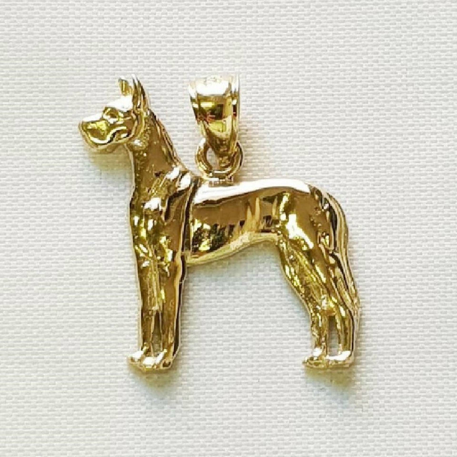 14K Gelbgold Dane Dog Anhänger von SuranoDesign