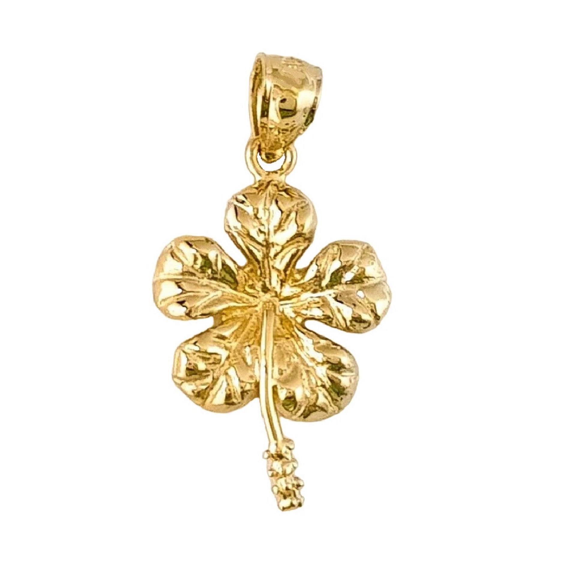 14K Gelb Gold Hawaii Hibiskus Plumeria Blumen Anhänger von SuranoDesign