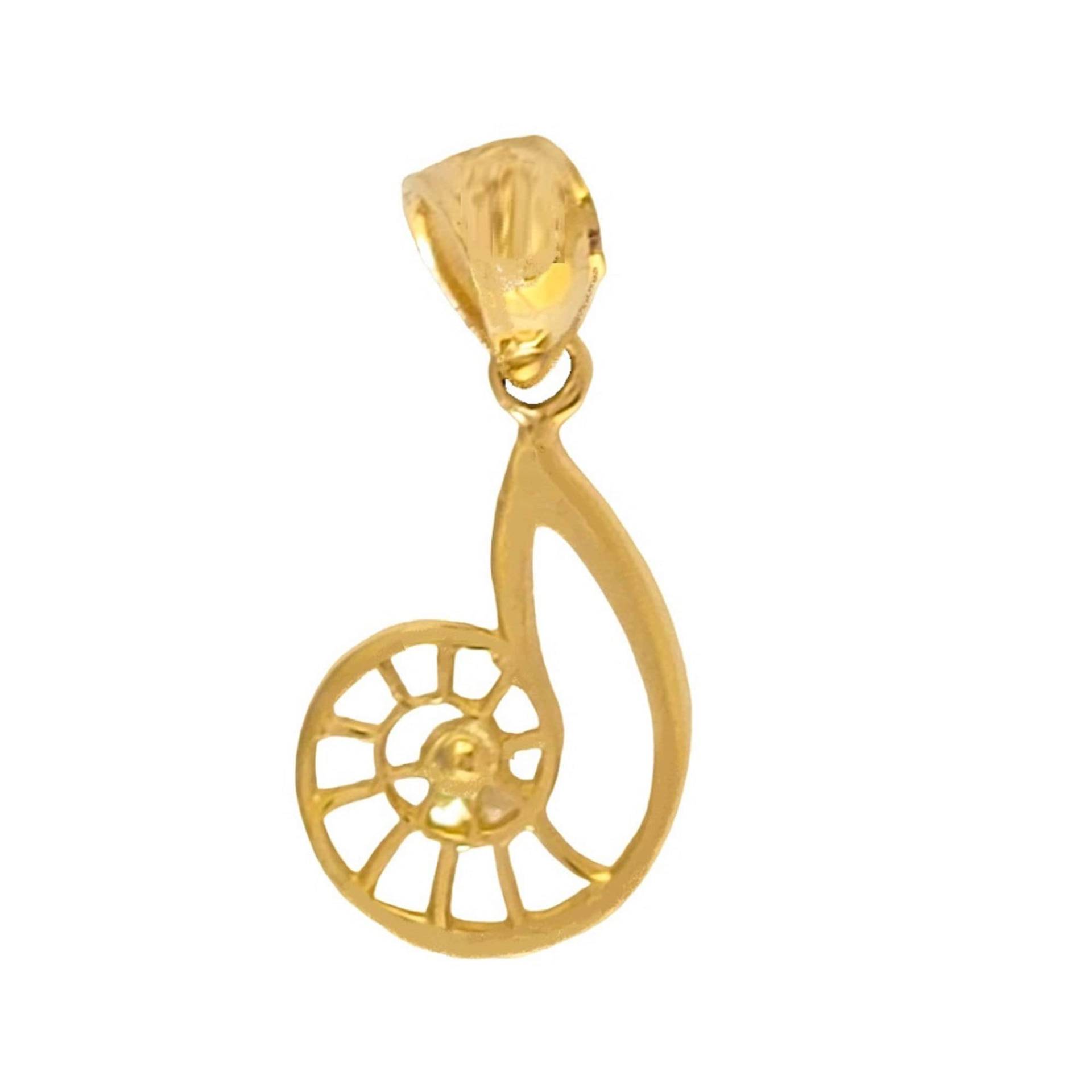 14K Gelbgold Nautilus Shell Anhänger Charm von SuranoDesign