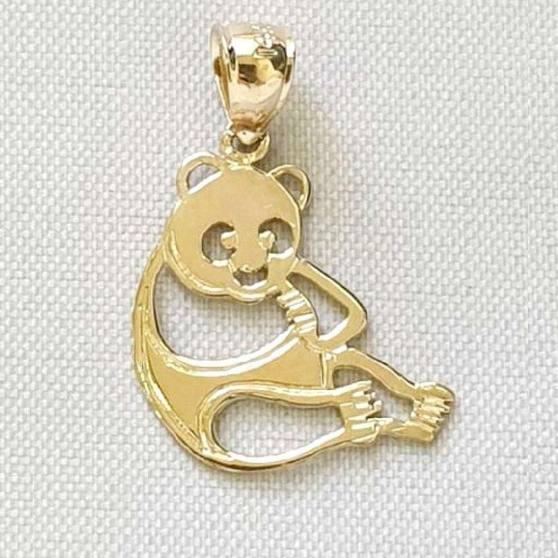 14K Gelbgold Panda Bär Anhänger von SuranoDesign