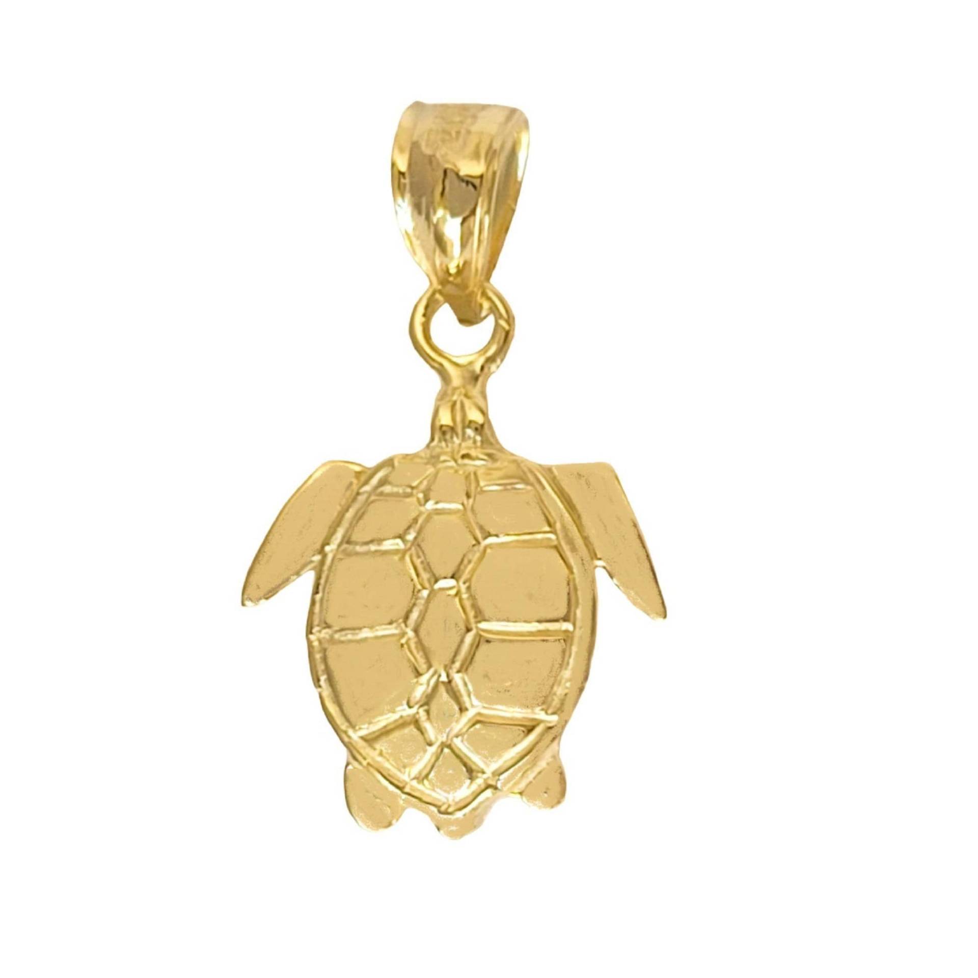 14K Gelb Gold Schildkröte Anhänger von SuranoDesign
