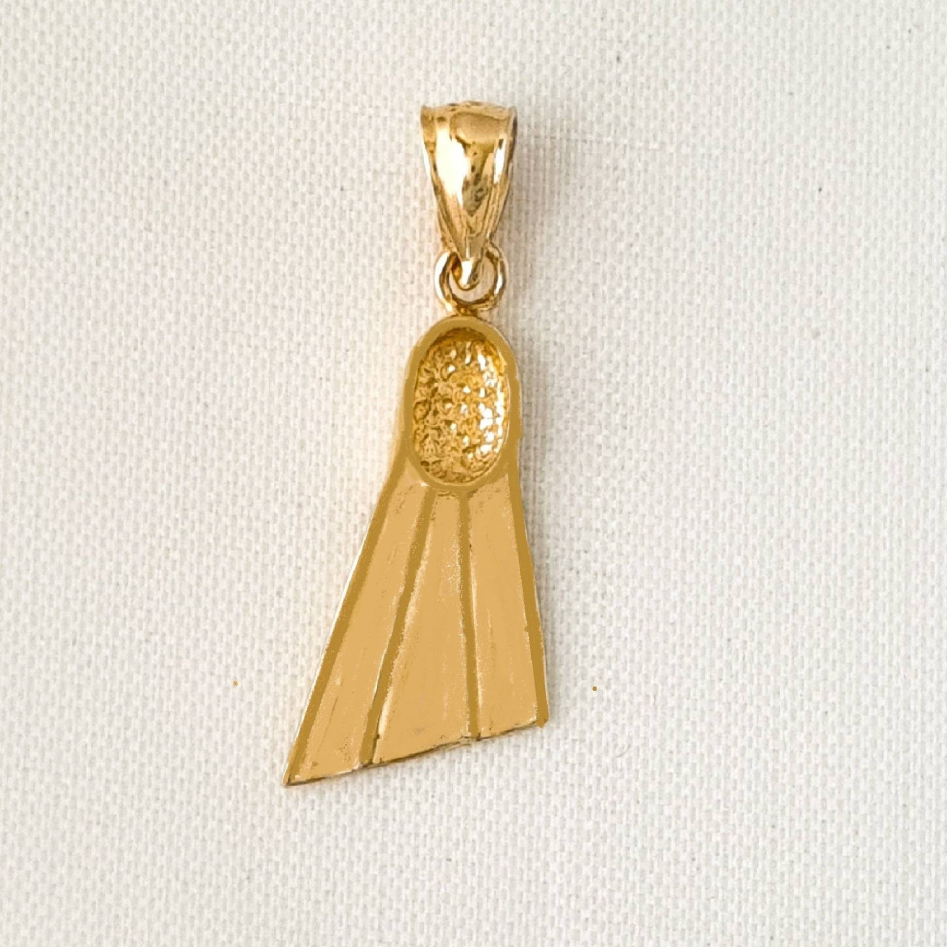 14K Gelbgold Scuba Fin Anhänger von SuranoDesign