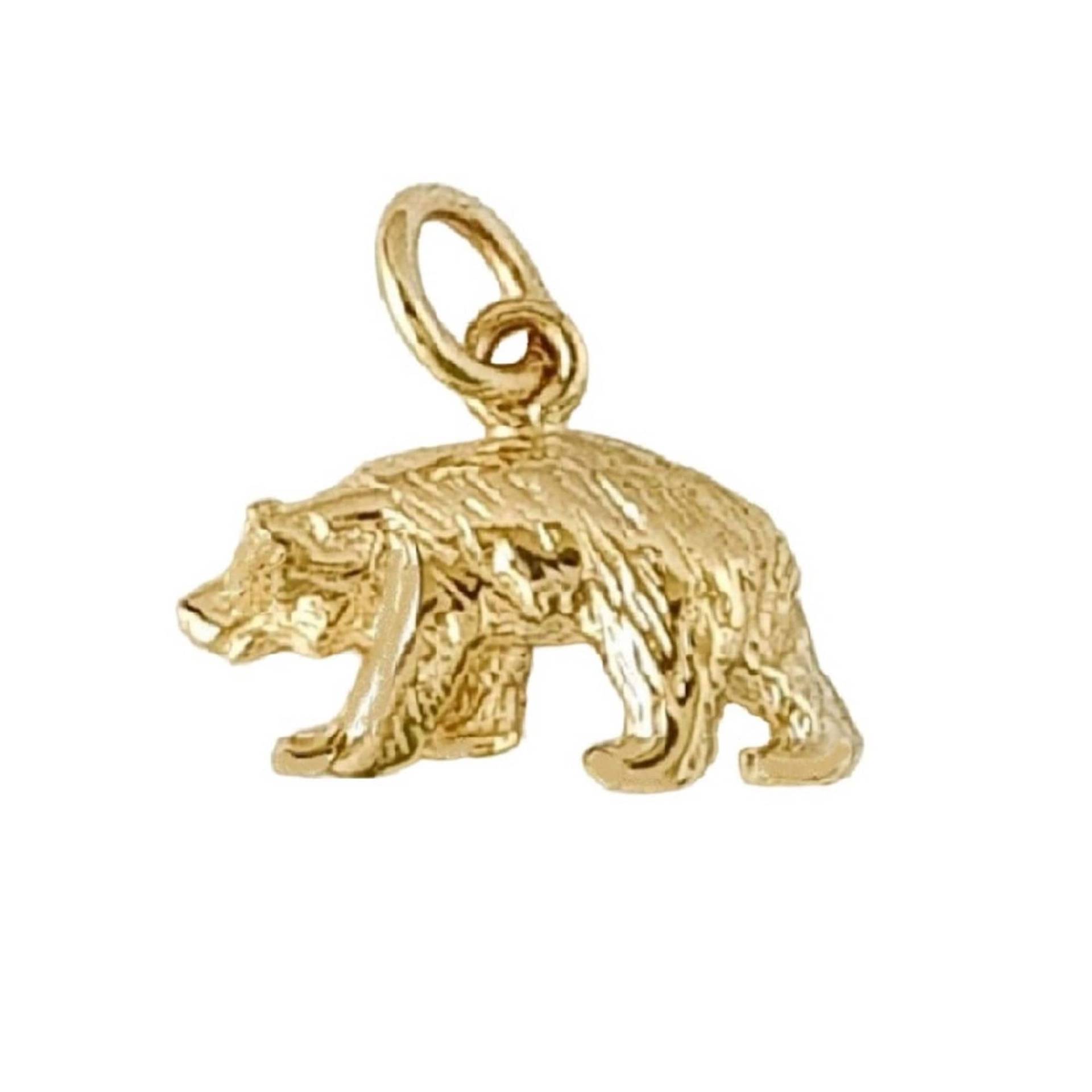 Kleiner 14K Gelbgold Bär Charm Anhänger von SuranoDesign