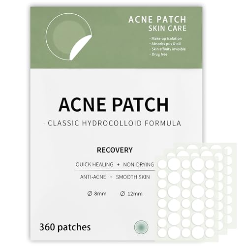 Surcotto Pickel Patch 360 Stk., Unsichtbare Pimple Patches, Aknebehandlung für Tag & Nacht, kleine Hydrokolloid Pflaster zur Pickelheilung, Anti-Pickel Patch von Surcotto