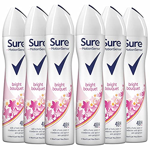 Sure Frauen Bright Bouquet Aerosol Antitranspirant Deo, 250 ml, 6 Stück von Sure