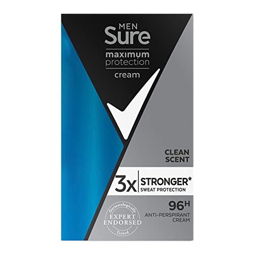 Sure Maximum Protection Anti-Transpirant Clean Scent Deodorant Creme für Männer, 45 ml von Sure