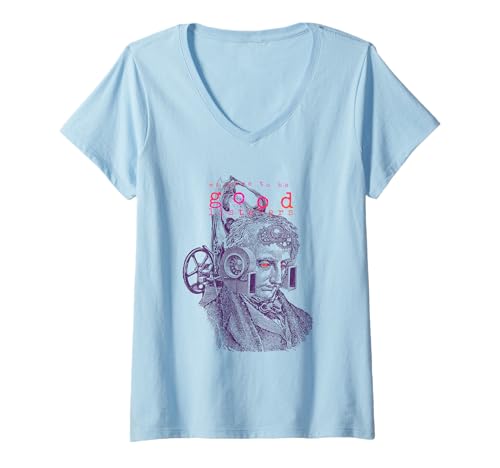 Damen Surreale Vintage-Illustration für Gute Zuhörer T-Shirt mit V-Ausschnitt von Sureal Steampunk Art Design