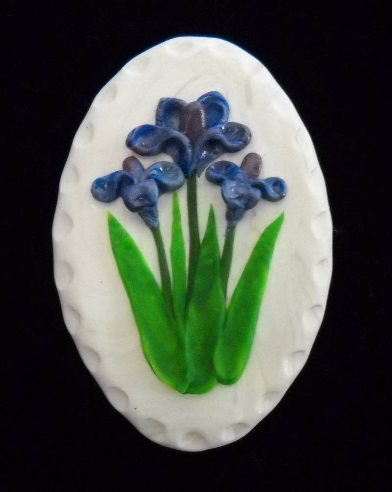 Polymer Clay Blumen Brosche, Magnet Oder Anhänger, Geschenk Für Blumenliebhaber, Lilie, Iris, Rose, Einzigartiges Boho, Blumensträuße von SurelyOriginal