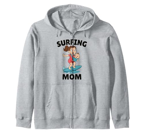 Lustiges Surfen Mutter Surfer Muttertag Geschenk Mama Frauen Mädchen Kapuzenjacke von Surf Mom Summer Ocean Wave Lover Birthday Present