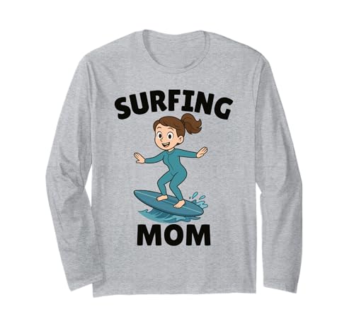 Lustiges Surfen Mutter Surfer Muttertag Geschenk Mama Frauen Mädchen Langarmshirt von Surf Mom Summer Ocean Wave Lover Birthday Present