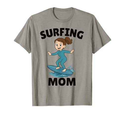 Lustiges Surfen Mutter Surfer Muttertag Geschenk Mama Frauen Mädchen T-Shirt von Surf Mom Summer Ocean Wave Lover Birthday Present