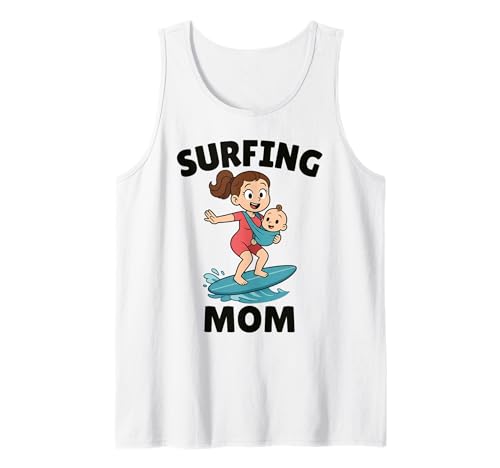 Lustiges Surfen Mutter Surfer Muttertag Geschenk Mama Frauen Mädchen Tank Top von Surf Mom Summer Ocean Wave Lover Birthday Present