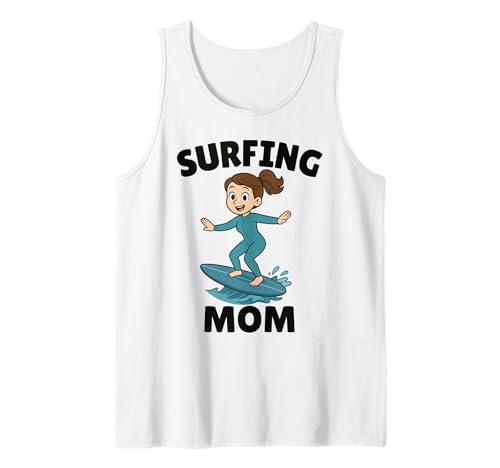 Lustiges Surfen Mutter Surfer Muttertag Geschenk Mama Frauen Mädchen Tank Top von Surf Mom Summer Ocean Wave Lover Birthday Present