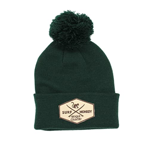 DRESSED IN MUSIC PLAY WITH ME Beanie Mütze für Junge/Mädchen, Surf Monkey®, Einheitsgröße, Wintermütze mit Bommel, grün, One size von Surf Monkey