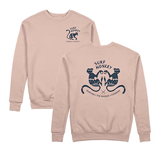 DRESSED IN MUSIC PLAY WITH ME Klassischer Rundhalsausschnitt Sweatshirt mit Surf Monkey® Print, Rosa, M von Surf Monkey