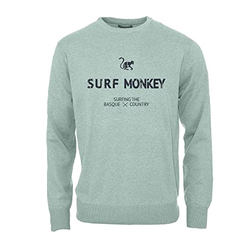 DRESSED IN MUSIC PLAY WITH ME Klassisches Sweatshirt mit Rundhalsausschnitt für Herren/Damen - Sweatshirt aus Bio-Baumwolle Surf Monkey, Salbeifarben, XL von Surf Monkey