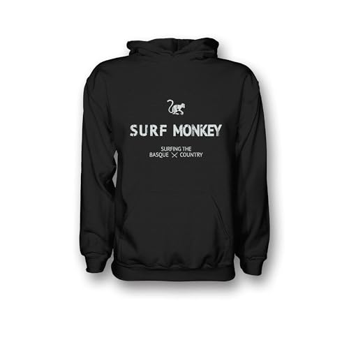 Dressed IN Music Play with ME Hoodie Herren/Damen-Sweatshirt mit Kapuze – Bio-Baumwolle GOTS Surf Monkey®, Schwarz Känguru, M von Surf Monkey