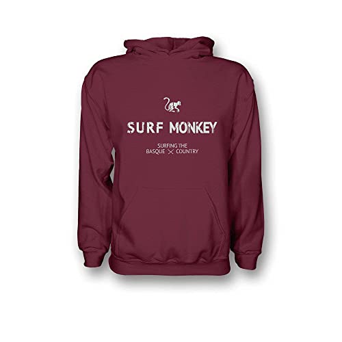 Dressed IN Music Play with ME Hoodie Herren/Damen-Sweatshirt mit Kapuze – Bio-Baumwolle GOTS Surf Monkey®, granatrot, M von Surf Monkey