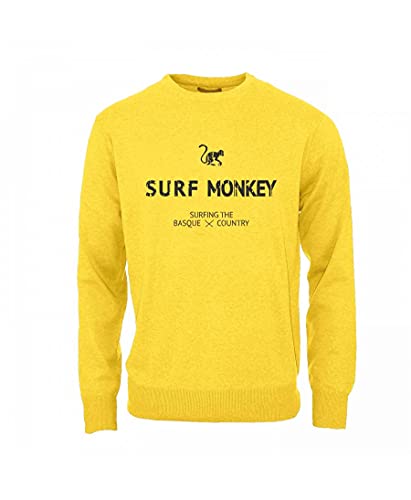 Dressed IN Music Play with ME Klassisches Sweatshirt mit Rundhalsausschnitt für Herren/Damen - Sweatshirt aus Bio-Baumwolle, Surf Monkey®, Gelb, Small von Surf Monkey