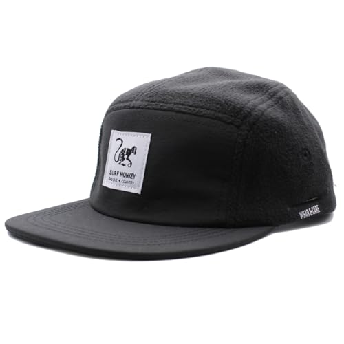 Kappe mit 5 Paneelen, aus recyceltem Lammfeld, klassische Jockey-Kappe, Einheitsgröße, Schwarz , One size Kappe mit 5 Paneelen, aus recyceltem Lammfeld, klassische Jockey-Kappe, Einheitsgröße, Schwarz , One size von Surf Monkey