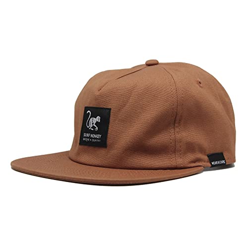 SURF MONKEY 5 Panels Herren/Damen Kappe - 100% Bio-Baumwolle - Einheitsgröße, Erde, One size von Surf Monkey