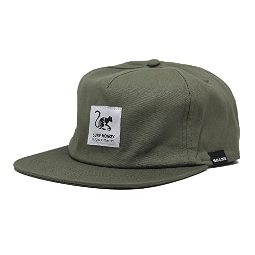 SURF MONKEY 5 Panels Herren/Damen Kappe - 100% Bio-Baumwolle - Einheitsgröße, grün, One size von Surf Monkey