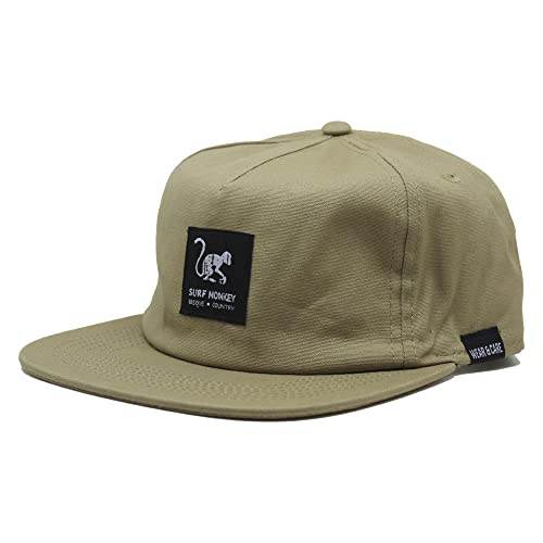 SURF MONKEY 5 Panels Herren/Damen Kappe - 100% Bio-Baumwolle - Einheitsgröße, sandfarben, One size von Surf Monkey