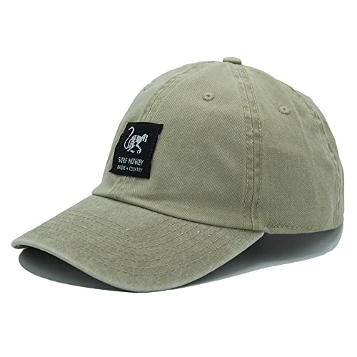 SURF MONKEY Baseball Cap Classic Dad Cap aus Baumwolle ohne Struktur - Used-Look (Beige), beige von Surf Monkey