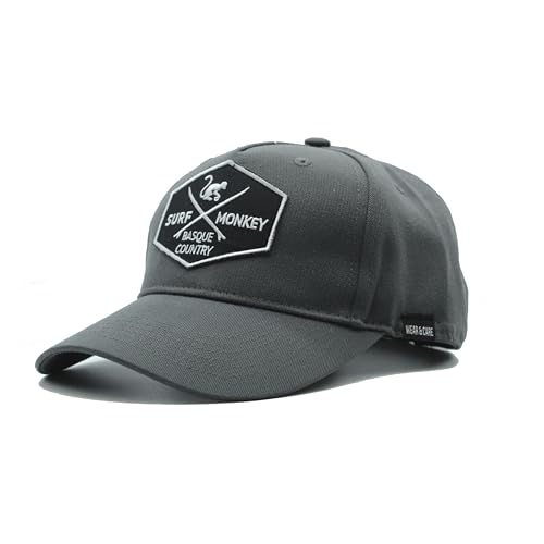 Surf Monkey Recycelte verstellbare Baseballkappe für Damen und Herren, grau, Einheitsgröße von Surf Monkey