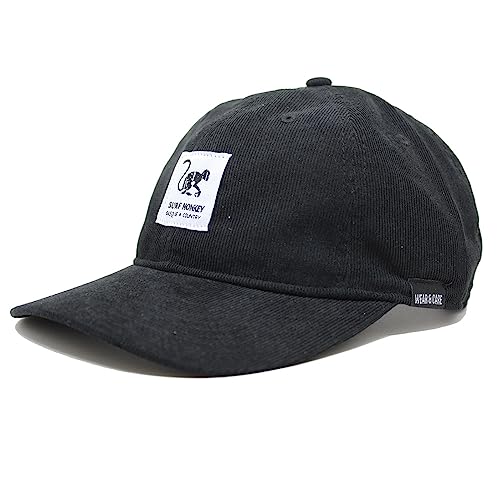 DRESSED IN MUSIC PLAY WITH ME Baseballmütze Classic Surf Monkey® - Dad Cap ohne Struktur - Lammbaumwolle, Schwarz , 58 von Surf Monkey
