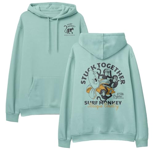 SURF MONKEY Hoodie Kapuzenpullover für Herren/Damen, Banane, Bio-Baumwolle, Himmel, XL von Surf Monkey