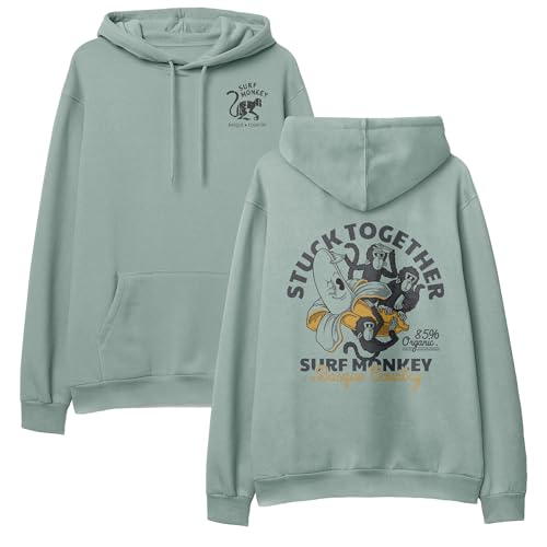 SURF MONKEY Hoodie Kapuzenpullover für Herren/Damen, Banane, Bio-Baumwolle, sandfarben, M von Surf Monkey