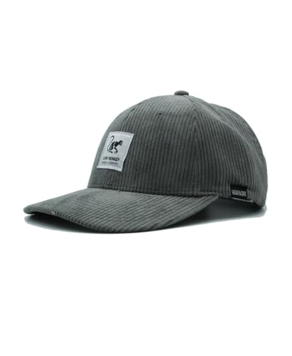 Surf Monkey Klassische Mütze - Dad Cap aus Kord ohne Struktur - Recyceltes Polyester Pet, grau, One size von Surf Monkey