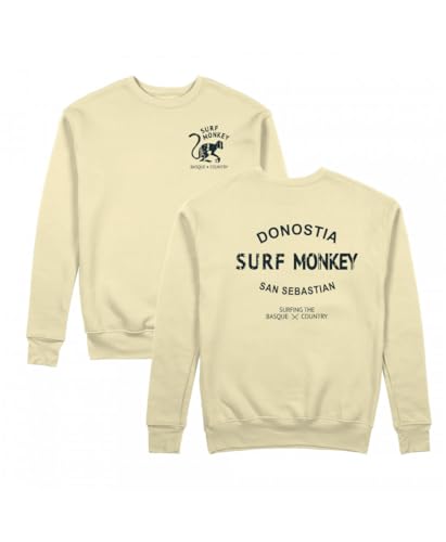 Surf Monkey Klassisches Sweatshirt mit Rundhalsausschnitt für Jungen und Mädchen, Bio-Baumwolle, Butter, 7 Jahre von Surf Monkey