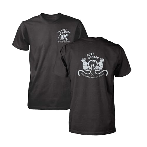 SURF MONKEY Kurzärmeliges T-Shirt mit 2 Affen, Himmel, M von Surf Monkey