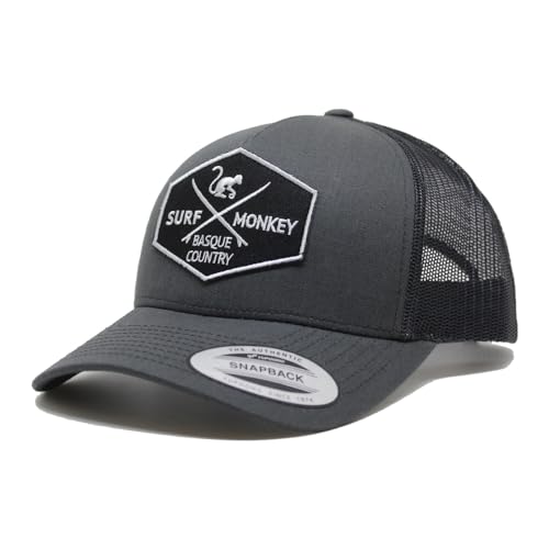 SURF MONKEY Origins Baseball verstellbare Trucker Cap - Mützen für Herren/Damen, dunkelgrau, One size von Surf Monkey