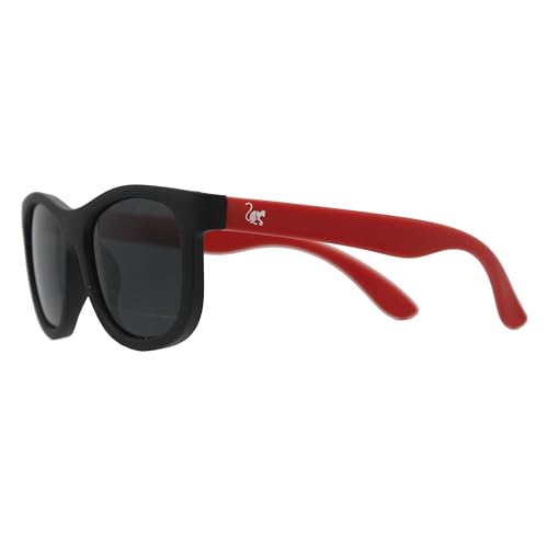 SURF MONKEY POLARISIERTE Sonnenbrille Junge/Mädchen | UV400-Schutz 100% UVA- und UVB-Strahlen sicher | BPA-frei | 3 – 12 Jahre (schwarz/rot) von Surf Monkey