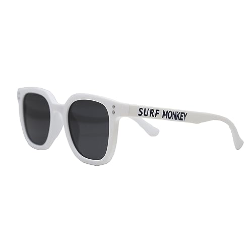 SURF MONKEY POLARISIERTE Sonnenbrille Junge/Mädchen | UV400-Schutz 100% UVA- und UVB-Strahlen sicher | BPA-frei | 3 – 12 Jahre (weiß) von Surf Monkey