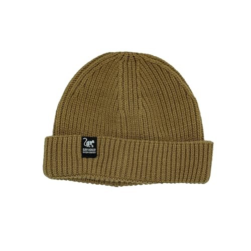Surf Monkey Recycelte Docker-Mütze für Damen und Herren, Einheitsgröße – Beanie aus recyceltem Polyester – Wear&Care, sandfarben, One size von Surf Monkey