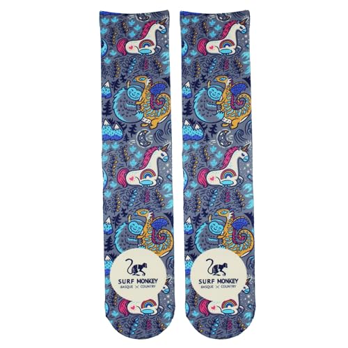 Surf Monkey Sportsocken für Damen und Herren - Mid High - Größen 36-40 | 41-46, Fantasía, Small-Medium von Surf Monkey