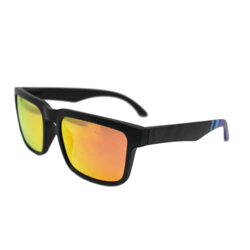 SURF MONKEY Sonnenbrille für Herren und Damen, UV400, polarisiert, Schwarz / Orange von Surf Monkey