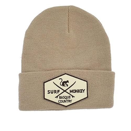 Surf Monkey Strickmütze - Beanie Herren/Damen recycelt - Einheitsgröße - Winter/Herbst Mütze, beige, One size von Surf Monkey