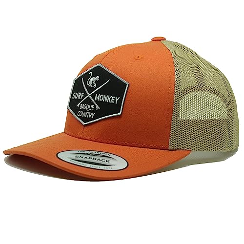 SURF MONKEY Trucker 6p Cap - gebogenes Visier - verstellbare Snapback-Kappe - niedriges Profil, Weinrot, One size von Surf Monkey