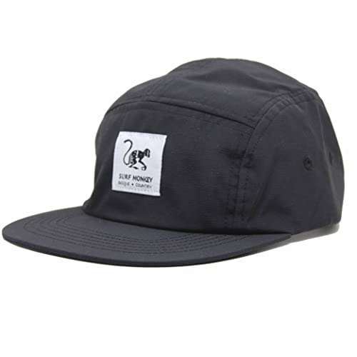 Surf Monkey Verstellbare Strapback-Kappe, wasserdicht, klassische Jockey-Kappe, Baseballkappe für Herren/Damen, 5-Panel-Cap, Schwarz , One size von Surf Monkey