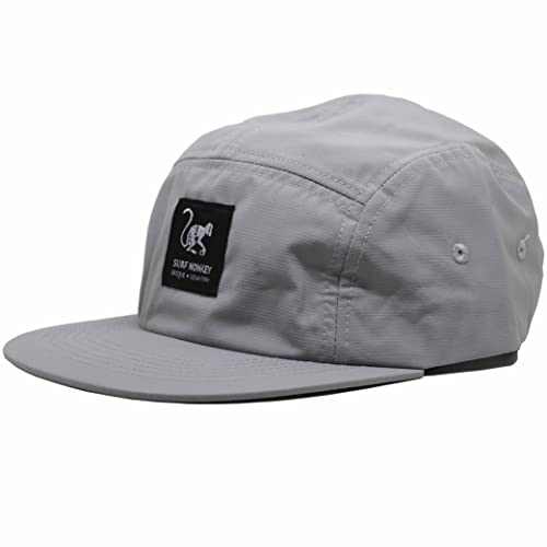 Surf Monkey Verstellbare Strapback-Kappe, wasserdicht, klassische Jockey-Kappe, Baseballkappe für Herren/Damen, 5-Panel-Cap, grau, One size von Surf Monkey