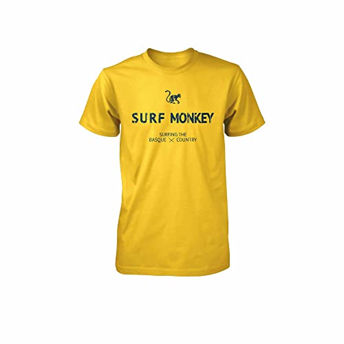 SURF Monkey Herren T-Shirt Kurzarm aus Bio-Baumwolle, Zitronengelb S von Surf Monkey