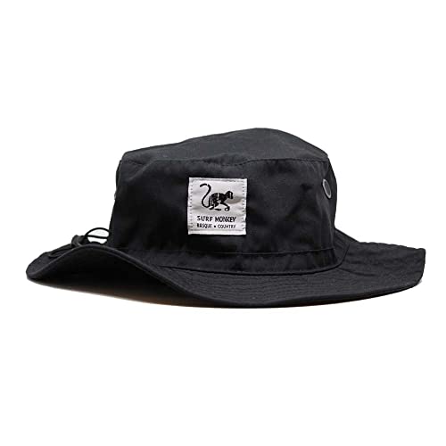 Sonnenschutzhut mit flexiblem Visier für Herren/Damen (UPF 50+) - Schwarz - Boonie Hat - Surf Monkey® von Surf Monkey