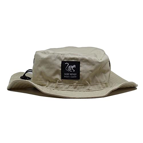 Sonnenschutzhut mit flexiblem Visier für Herren/Damen (UPF 50+) - beige - Boonie Hat - Surf Monkey® von Surf Monkey