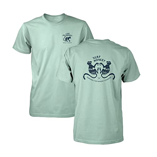 Surf Monkey® Kurzarm-T-Shirt – Design 2 Monkeys, grau, M von Surf Monkey