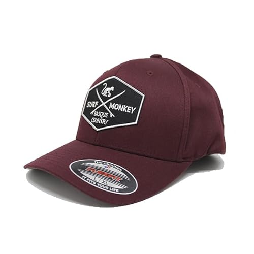 Surf Monkey Herren-Baseballkappe - elastische Passform | Größen S/M - L/XL, Weinrot, L/XL von Surf Monkey